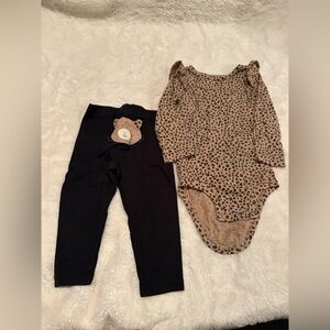 Carter's Tan and Black Leopard Print Set
